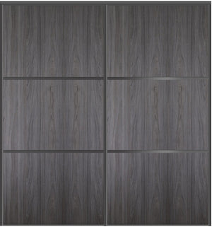 Custom Sliding Black Aluminum Doors - Style 03 - 2 doors  - Swiss Elm - Doors and Beyond