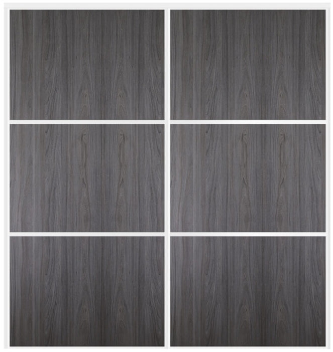 Custom Sliding White Aluminum Doors - Style 03 - 2 doors  - Swiss Elm - Doors and Beyond