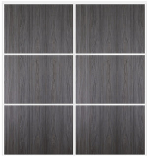 Custom Sliding White Aluminum Doors - Style 03 - 2 doors  - Swiss Elm - Doors and Beyond