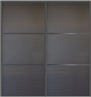 Custom Sliding Black Aluminum Doors - Style 03 - 2 doors  - Japan Oak - Doors and Beyond