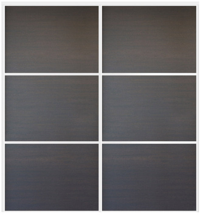 Custom Sliding White Aluminum Doors - Style 03 - 2 doors  - Japan Oak - Doors and Beyond