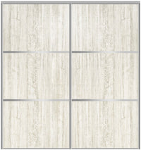 Custom Sliding Aluminum Doors - Style 03 - 2 doors  - Light Aloe Wood - Doors and Beyond