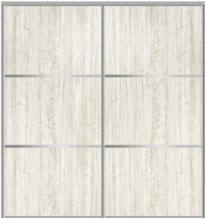 Custom Sliding Aluminum Doors - Style 03 - 2 doors  - Light Aloe Wood - Doors and Beyond