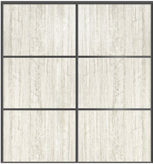 Custom Sliding Black Aluminum Doors - Style 03 - 2 doors - Light Aloe Wood - Doors and Beyond
