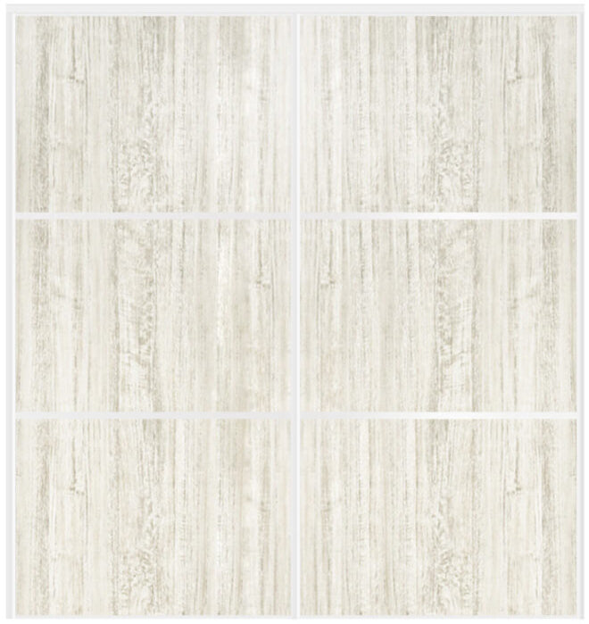 Custom Sliding White Aluminum Doors - Style 03 - 2 doors  - Light Aloe Wood