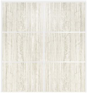 Custom Sliding White Aluminum Doors - Style 03 - 2 doors - Light Aloe Wood - Doors and Beyond