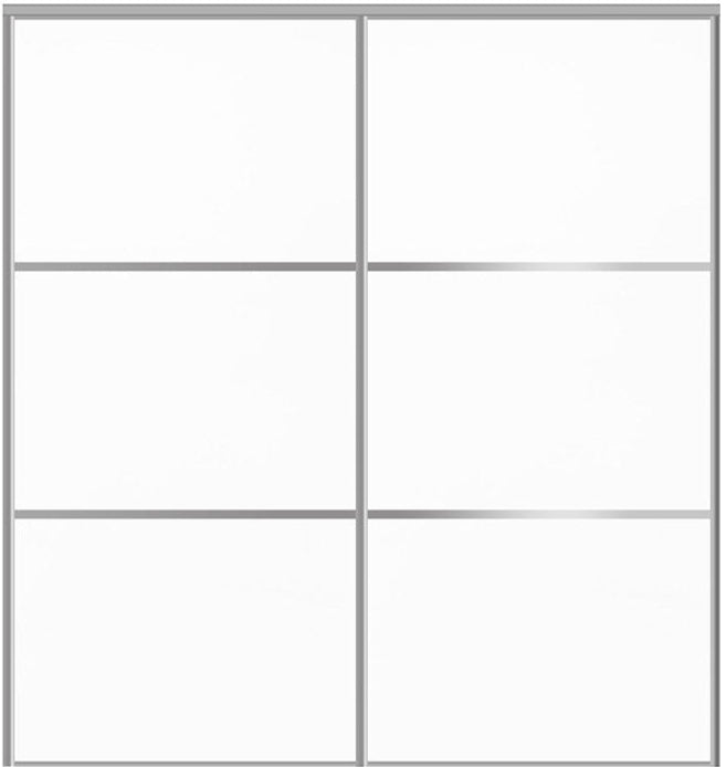 Custom Sliding Aluminum Doors - Style 03 - 2 doors  - Soft White - Doors and Beyond