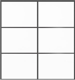 Custom Sliding Black Aluminum Doors - Style 03 - 2 doors  - Soft White - Doors and Beyond