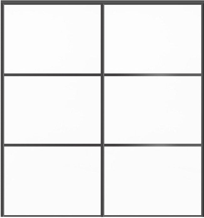 Custom Sliding Black Aluminum Doors - Style 03 - 2 doors  - Soft White - Doors and Beyond
