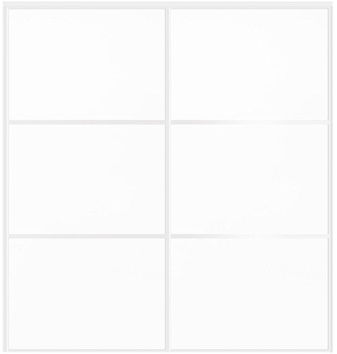 Custom Sliding White Aluminum Doors - Style 03 - 2 doors  - Soft White - Doors and Beyond