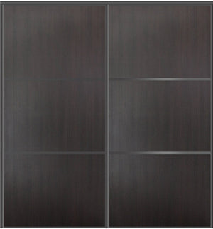 Custom Sliding Black Aluminum Doors - Style 03 - 2 doors - Premium Wenge - Doors and Beyond