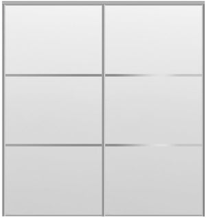 Custom Sliding Aluminum Doors - Style 03 - 2 doors  - White Drawing - Doors and Beyond