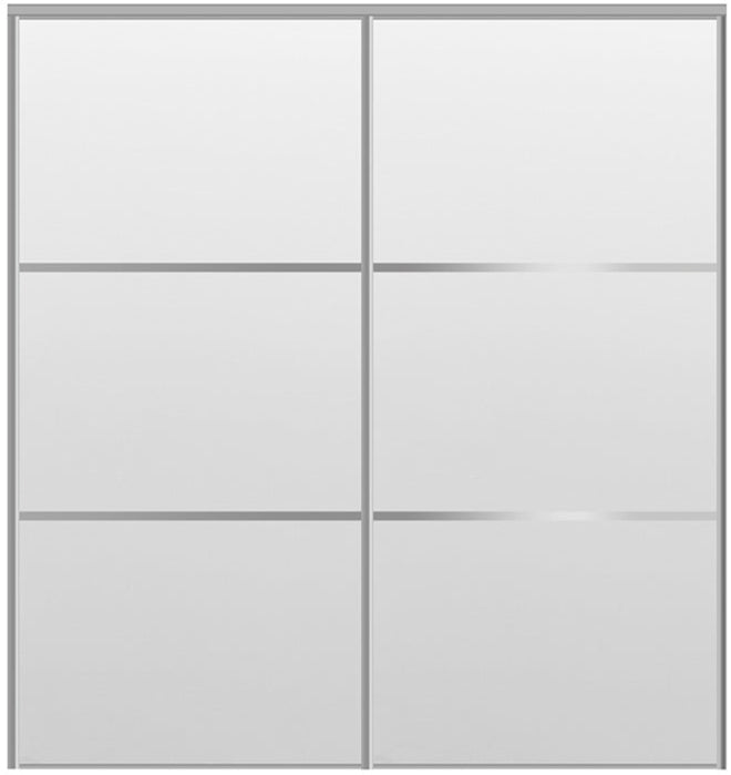 Custom Sliding Aluminum Doors - Style 03 - 2 doors  - White Drawing - Doors and Beyond