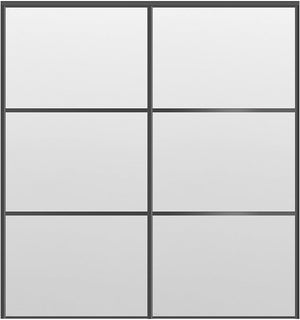 Custom Sliding Black Aluminum Doors - Style 03 - 2 doors - White Drawing - Doors and Beyond