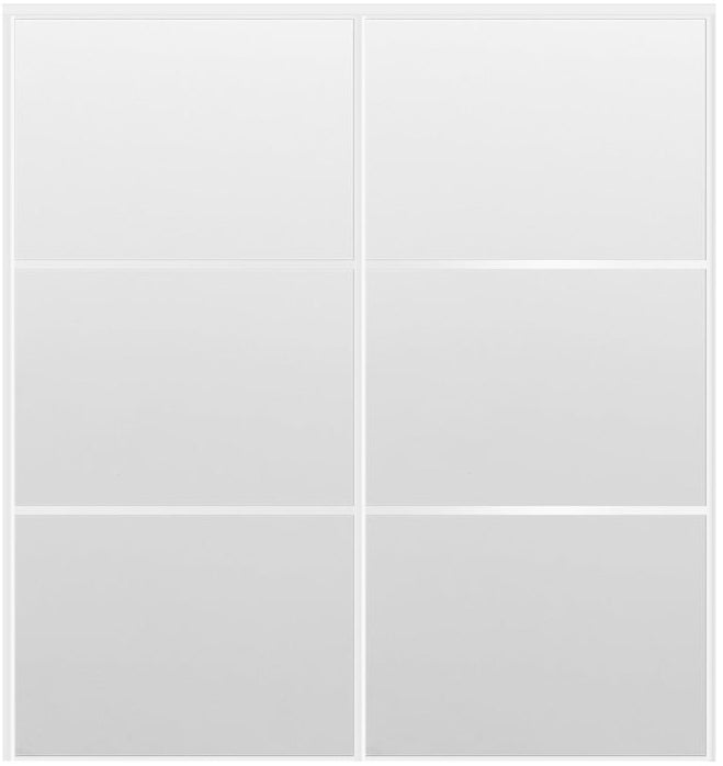 Custom Sliding White Aluminum Doors - Style 03 - 2 doors - White Drawing - Doors and Beyond