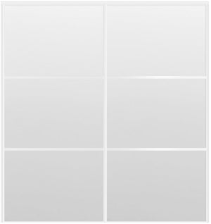 Custom Sliding White Aluminum Doors - Style 03 - 2 doors - White Drawing - Doors and Beyond