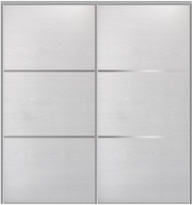 Custom Sliding Aluminum Doors - Style 03 - 2 doors  - White Wenge - Doors and Beyond