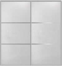 Custom Sliding Aluminum Doors - Style 03 - 2 doors  - White Wenge - Doors and Beyond