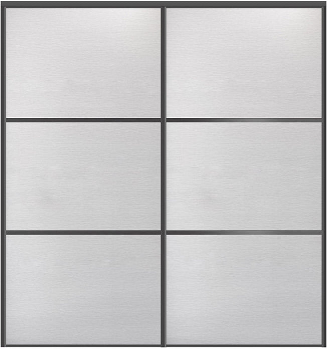 Custom Sliding Black Aluminum Doors - Style 03 - 2 doors - White Wenge - Doors and Beyond