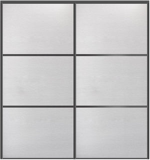Custom Sliding Black Aluminum Doors - Style 03 - 2 doors - White Wenge - Doors and Beyond