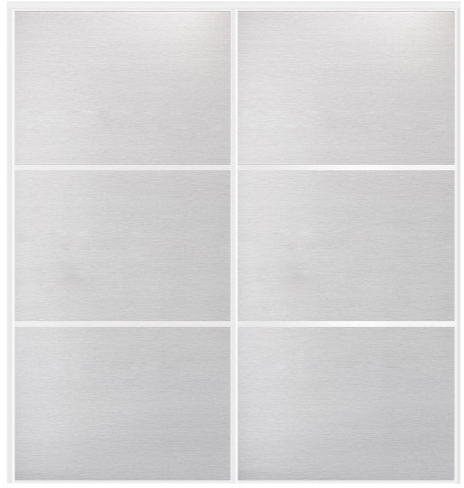Custom Sliding White Aluminum Doors - Style 03 - 2 doors - White Wenge - Doors and Beyond