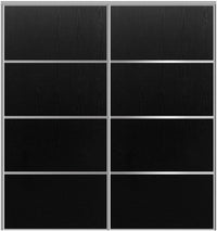 Custom Sliding Aluminum Doors - Style 04 - 2 doors  - Black Ash - Doors and Beyond