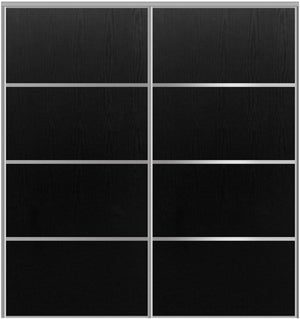 Custom Sliding Aluminum Doors - Style 04 - 2 doors  - Black Ash - Doors and Beyond