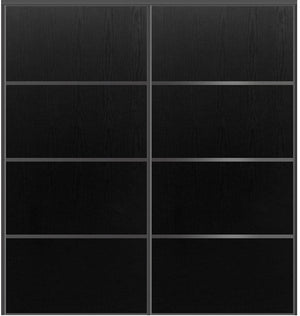 Custom Sliding Black Aluminum Doors - Style 04 - 2 doors  - Black Ash - Doors and Beyond