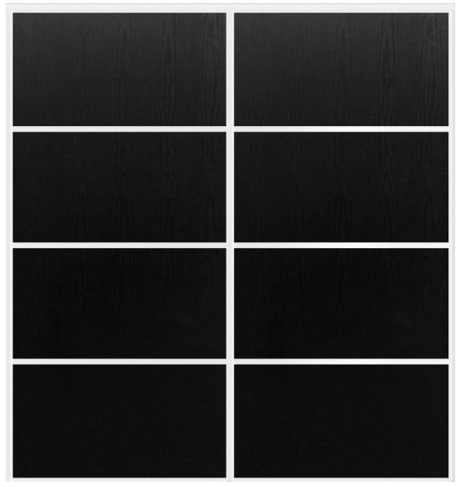Custom Sliding White Aluminum Doors - Style 04 - 2 doors  - Black Ash