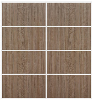 Custom Sliding White Aluminum Doors - Style 04 - 2 doors - Dark Aloe Wood - Doors and Beyond