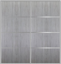 Custom Sliding Aluminum Doors - Style 04 - 2 doors  - Light Gray - Doors and Beyond