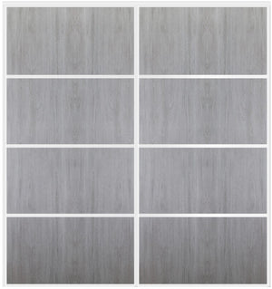 Custom Sliding White Aluminum Doors - Style 04 - 2 doors  - Light Gray - Doors and Beyond