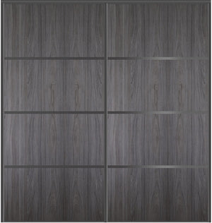 Custom Sliding Black Aluminum Doors - Style 04 - 2 doors  - Swiss Elm - Doors and Beyond
