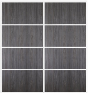 Custom Sliding White Aluminum Doors - Style 04 - 2 doors  - Swiss Elm - Doors and Beyond