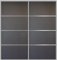Custom Sliding Aluminum Doors - Style 04 - 2 doors  - Japan Oak - Doors and Beyond