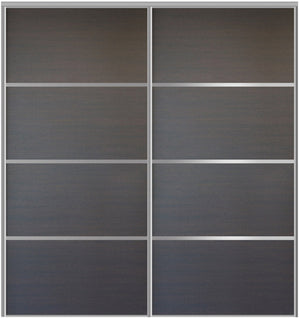 Custom Sliding Aluminum Doors - Style 04 - 2 doors  - Japan Oak - Doors and Beyond