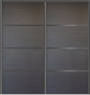 Custom Sliding Black Aluminum Doors - Style 04 - 2 doors  - Japan Oak - Doors and Beyond