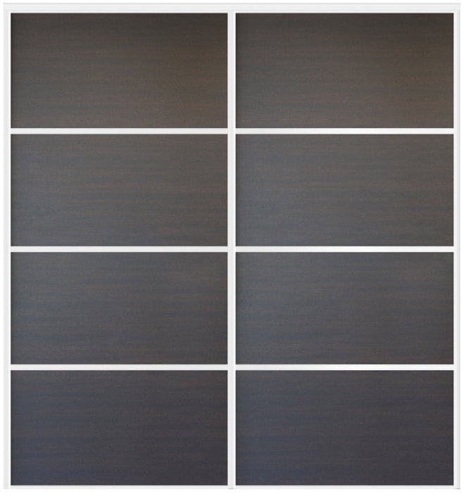 Custom Sliding White Aluminum Doors - Style 04 - 2 doors  - Japan Oak