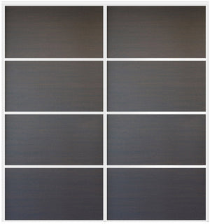 Custom Sliding White Aluminum Doors - Style 04 - 2 doors  - Japan Oak - Doors and Beyond