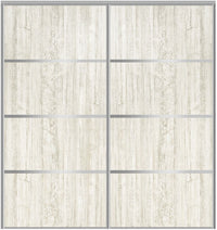 Custom Sliding Aluminum Doors - Style 04 - 2 doors  - Light Aloe Wood - Doors and Beyond
