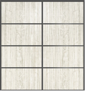 Custom Sliding Black Aluminum Doors - Style 04 - 2 doors - Light Aloe Wood - Doors and Beyond