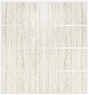 Custom Sliding White Aluminum Doors - Style 04 - 2 doors - Light Aloe Wood - Doors and Beyond