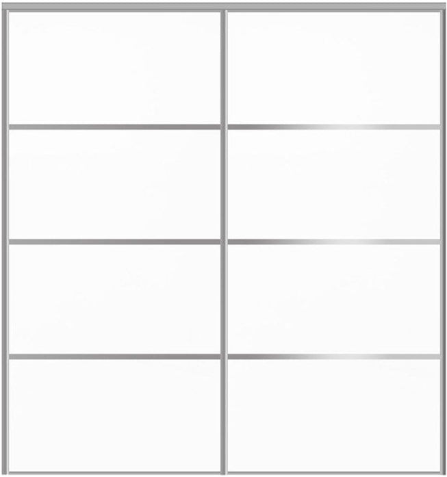 Custom Sliding Aluminum Doors - Style 04 - 2 doors - Soft White - Doors and Beyond