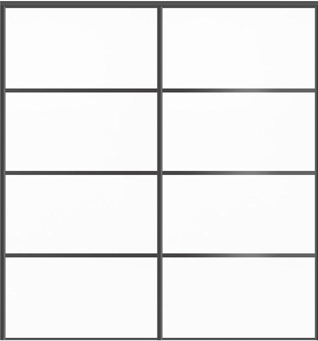 Custom Sliding Black Aluminum Doors - Style 04 - 2 doors  - Soft White - Doors and Beyond