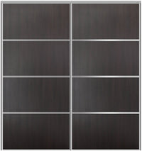 Custom Sliding Aluminum Doors - Style 04 - 2 doors  - Premium Wenge - Doors and Beyond