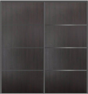 Custom Sliding Black Aluminum Doors - Style 04 - 2 doors - Premium Wenge - Doors and Beyond