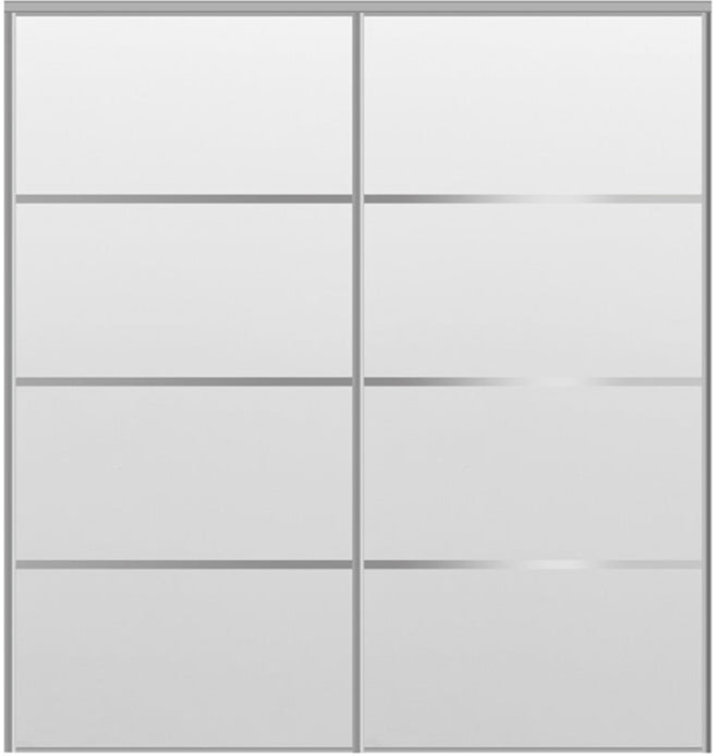 Custom Sliding Aluminum Doors - Style 04 - 2 doors  - White Drawing - Doors and Beyond