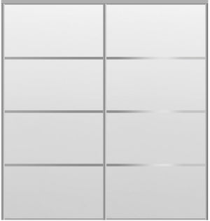 Custom Sliding Aluminum Doors - Style 04 - 2 doors  - White Drawing - Doors and Beyond