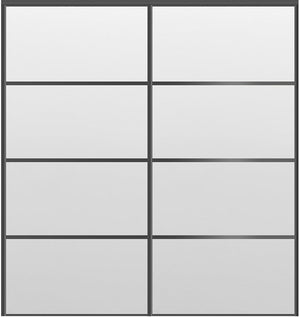 Custom Sliding Black Aluminum Doors - Style 04 - 2 doors - White Drawing - Doors and Beyond