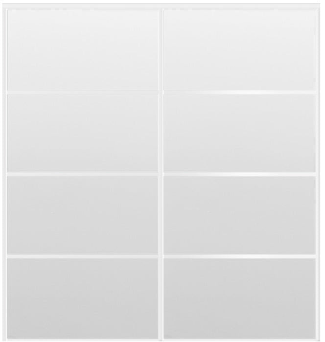 Custom Sliding White Aluminum Doors - Style 04 - 2 doors - White Drawing - Doors and Beyond